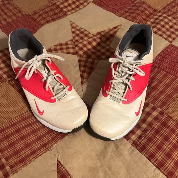 Nike Lunbar Saddle 612671-101 Pink/White leather Golf cleats - Picture 3 of 4